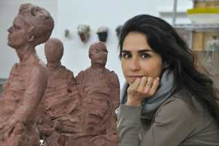 Cristina Cordova and her sculptures